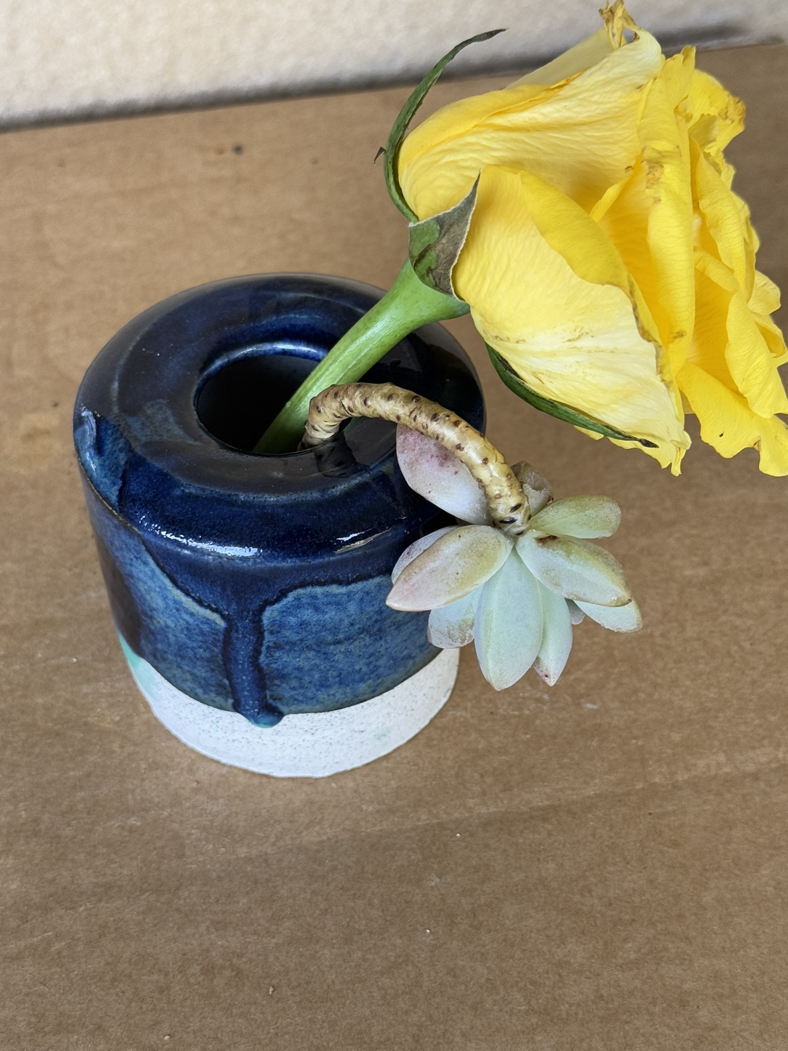 Handmade Blue Bud Vase