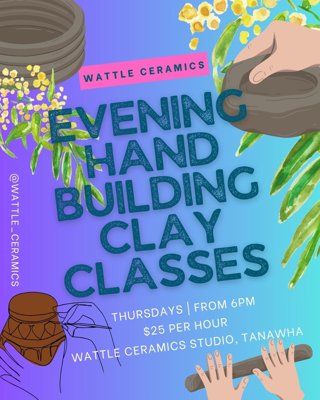 Evening Hand building Clay Class